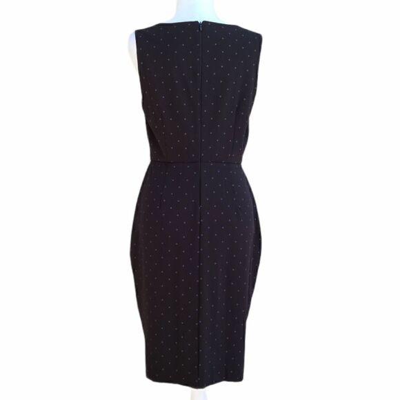 Elle Polka-dot Career Black Sheath Dress Size 8 - Picture 9 of 11